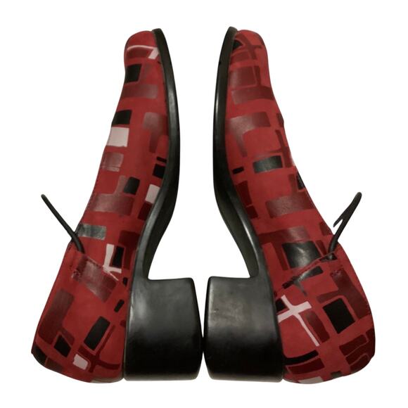 Camper women's red leather colorblock heels pumps with an elastic strap size 39 - Picture 4 of 5